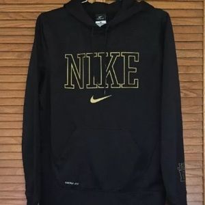 Women’s Nike Black Gold Hoodie Sz M JUST DO IT